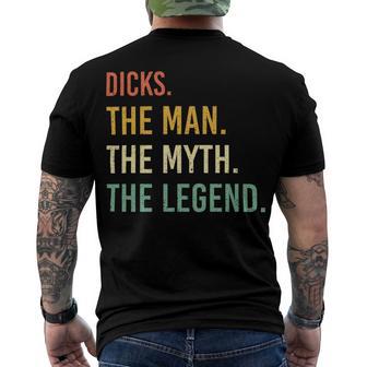 Dicks Name Shirt Dicks Family Name Men's Crewneck Short Sleeve Back Print T-shirt - Monsterry