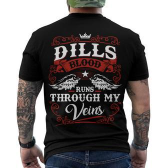 Dills Name Shirt Dills Family Name V2 Men's Crewneck Short Sleeve Back Print T-shirt - Monsterry AU