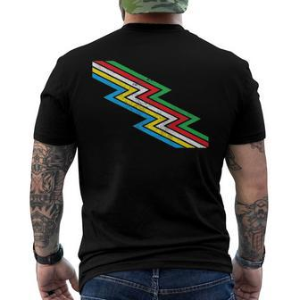 Disability Pride Flag Vintage Retro Men's Back Print T-shirt | Mazezy