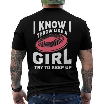 Disc Golf - Throw Like A Girl Try To Keep Up Men's Back Print T-shirt | Mazezy