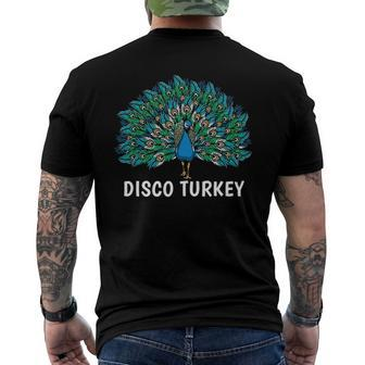 Disco Turkey Cute Peacock For Peacock Lover Men's Back Print T-shirt | Mazezy