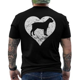 Distressed Cane Corso Heart Dog Owner Graphic Men's Back Print T-shirt | Mazezy