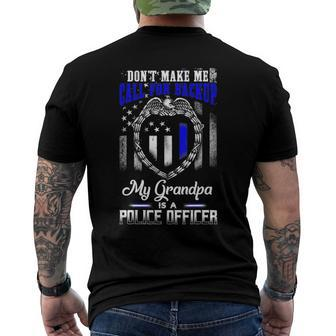 Distressed My Grandpa Is A Police Officer Tee Men's Back Print T-shirt | Mazezy