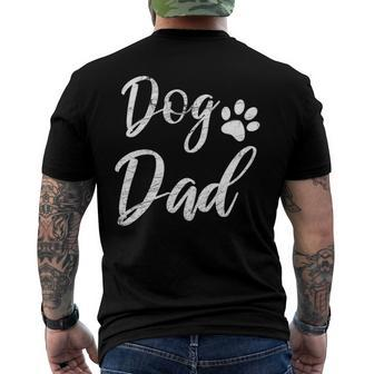 Dog Dad - Vintage Distressed - Dog Paw Men's Back Print T-shirt | Mazezy