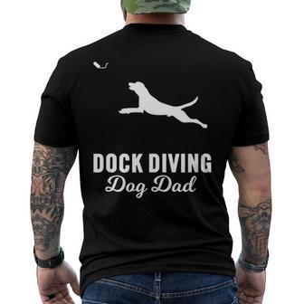 Dog Jumping Dock Diving Dog Dad Men's Back Print T-shirt | Mazezy