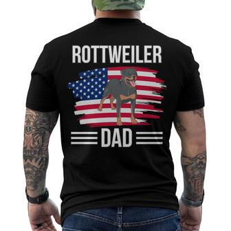Dog Owner Us Flag 4Th Of July Fathers Day Rottweiler Dad Men's T-shirt Back Print - Seseable