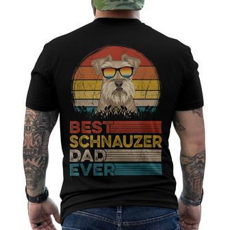 Dog Vintage Best Schnauzer Dad Ever Fathers Day Dog Dad Papa Men's T-shirt Back Print - Seseable