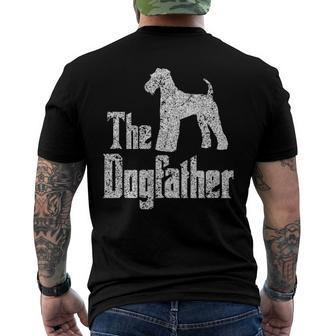 The Dogfather Airedale Terrier Silhouette Dog Men's Back Print T-shirt | Mazezy