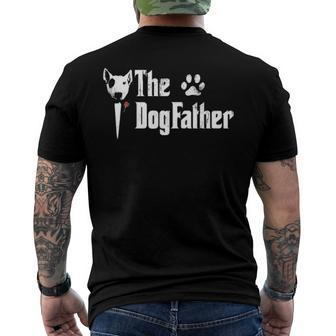 Mens The Dogfather Bull Terrier Dadfathers Day Men's Back Print T-shirt | Mazezy