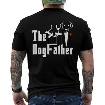 Mens The Dogfather Golden Retriever Men's Back Print T-shirt | Mazezy