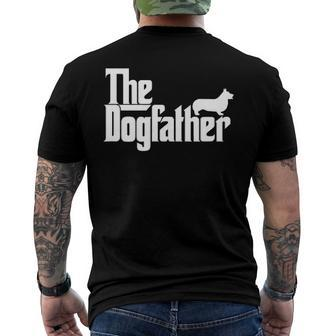 Mens The Dogfather Pembroke Welsh Corgi Dog Father Dad Men's Back Print T-shirt | Mazezy