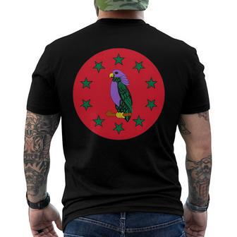 Dominica Flag Sisserou Parrot Men's Back Print T-shirt | Mazezy