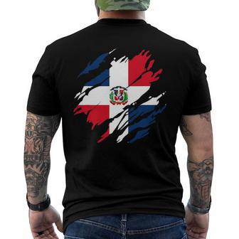 Dominican Flag Dominican Republic Men's Back Print T-shirt | Mazezy