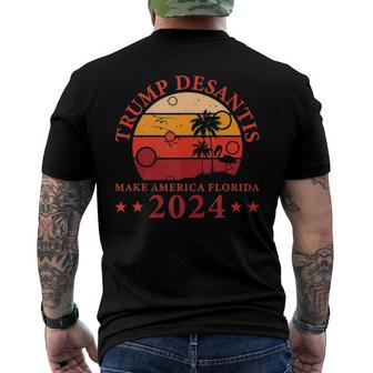 Donald Trump Tee Trump Desantis 2024 Make America Florida Men's Crewneck Short Sleeve Back Print T-shirt | Mazezy