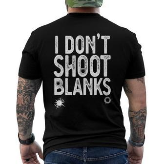 I Dont Shoot Blanks Dad Pregnancy Announcement Men's Back Print T-shirt | Mazezy