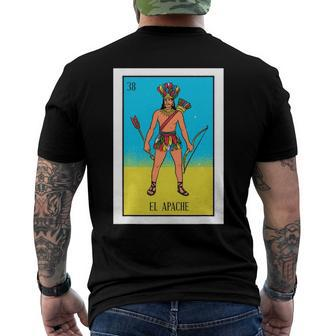 El Indio Lottery The Indian Card Mexican Lottery Men's Back Print T-shirt | Mazezy