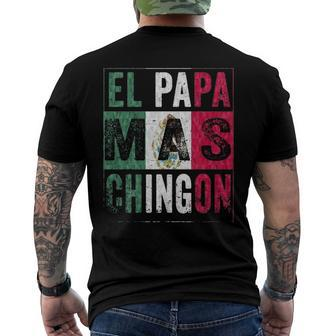 Mens El Papa Mas Chingon Best Mexican Dad Men's Back Print T-shirt | Mazezy
