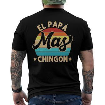 Mens El Papa Mas Chingon Latino Retro Vintage Dia Del Padre Men's Back Print T-shirt | Mazezy