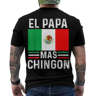 El Papa Mas Chingon Mexican Dad Husband Regalo V2 Men's T-shirt Back Print - Seseable