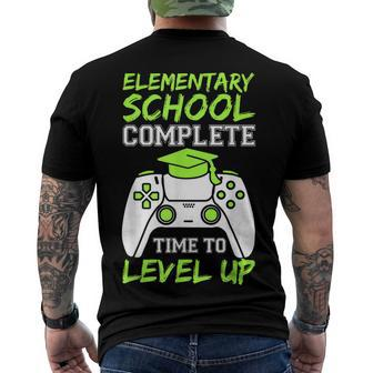 Elementary Complete Time To Level Up Kids Graduation Men's T-shirt Back Print - Seseable