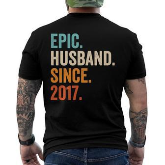 Mens Epic Husband Since 2017 5Th Wedding Anniversary 5 Years Men's Back Print T-shirt | Mazezy