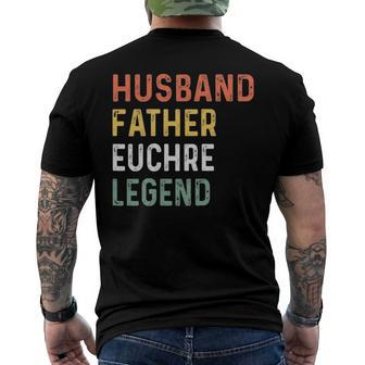 For Euchre Players Retro Fathers Day Men's Back Print T-shirt | Mazezy