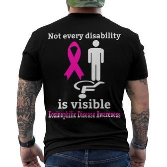 Every Disability Is Visible Eosinophilic Disease Awareness Pink Ribbon Eosinophilic Disease Eosinophilic Disease Awareness Men's Crewneck Short Sleeve Back Print T-shirt | Favorety UK