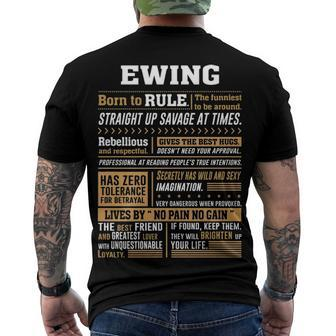 Ewing Name Ewing Born To Rule Men's T-Shirt Back Print - Seseable