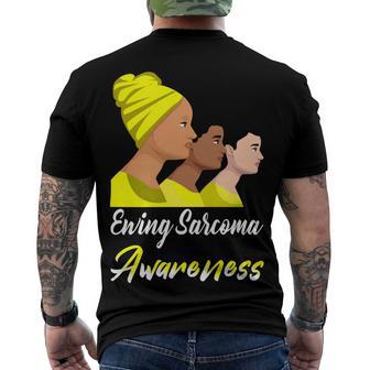 Ewings Sarcoma Awareness Yellow Women Ewings Sarcoma Ewings Sarcoma Awareness Men's Crewneck Short Sleeve Back Print T-shirt | Favorety