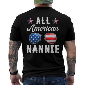 Family S All American Nannie Us 4Th Of July Patriotic Men's Back Print T-shirt | Mazezy