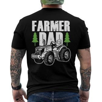 Farmer Dad Father Daddy Farm Farming Farmers Tractor Men's Back Print T-shirt | Mazezy
