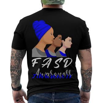 Fasd Awareness Blue And Grey Women Fetal Alcohol Spectrum Disorder Fetal Alcohol Spectrum Disorder Awareness Men's Crewneck Short Sleeve Back Print T-shirt | Favorety