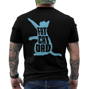 Fat Cat Dad - Fathers Day Chubby Chonk Daddy Fun 80S Style Men's Back Print T-shirt | Mazezy