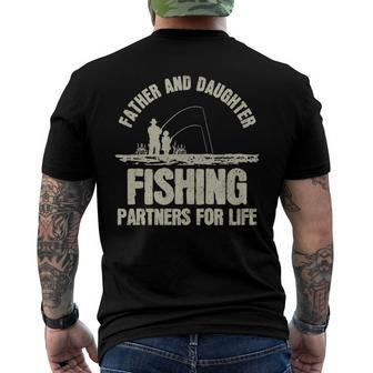 Father & Daughter Fishing Partners - Fathers Day Men's Back Print T-shirt | Mazezy
