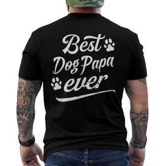 Father Best Dog Papa Ever Fun Fur Animal Loves Family Play Men's Back Print T-shirt | Mazezy
