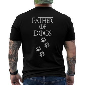 Father Of Dogs Paw Prints Men's Back Print T-shirt | Mazezy CA