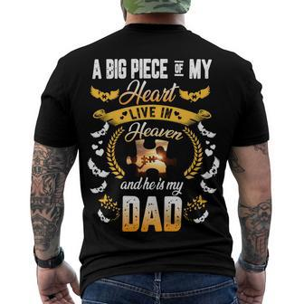 Father Grandpa A Big Piece Of My Heart254 Family Dad Men's Crewneck Short Sleeve Back Print T-shirt - Monsterry