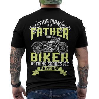 Father Grandpa And Biker Funny Motorcycle Race Dad Gift95 Family Dad Men's Crewneck Short Sleeve Back Print T-shirt - Monsterry