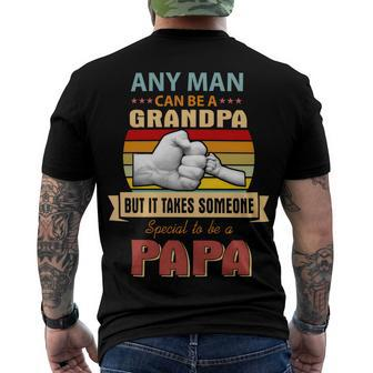 Father Grandpa Any Man Can Be A Grandpa But It Takes Someone Special 137 Family Dad Men's Crewneck Short Sleeve Back Print T-shirt - Monsterry