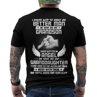 Father Grandpa Better Man He Send Me My Grandson 179 Family Dad Men's Crewneck Short Sleeve Back Print T-shirt - Monsterry