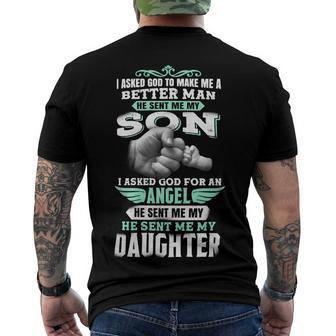 Father Grandpa Father Son And Daughter 87 Family Dad Men's Crewneck Short Sleeve Back Print T-shirt - Monsterry UK