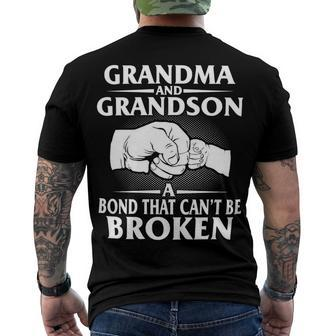 Father Grandpa Grandma And Grandson Bond That Cant Be Broken Family Dad Men's Crewneck Short Sleeve Back Print T-shirt - Monsterry