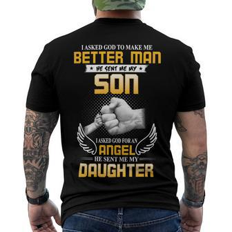 Father Grandpa I Asked To Make Me Better Man167 Family Dad Men's Crewneck Short Sleeve Back Print T-shirt - Monsterry UK
