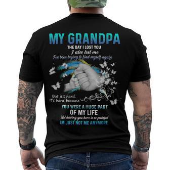 Father Grandpa My Grandpathe Day I Lost You 118 Family Dad Men's Crewneck Short Sleeve Back Print T-shirt - Monsterry