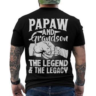 Father Grandpa Papaw And Grandson The Legend And The Legacy Matching 98 Family Dad Men's Crewneck Short Sleeve Back Print T-shirt - Monsterry AU