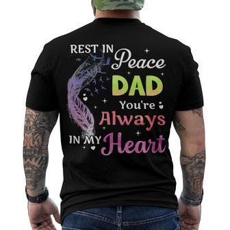 Father Grandpa Rest In Peace Dad Youre Always In My Heart 107 Family Dad Men's Crewneck Short Sleeve Back Print T-shirt - Monsterry DE