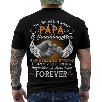 Father Grandpa The Bond Between Papa And Granddaughter Is One That Is So Strong Family Dad Men's Crewneck Short Sleeve Back Print T-shirt - Monsterry