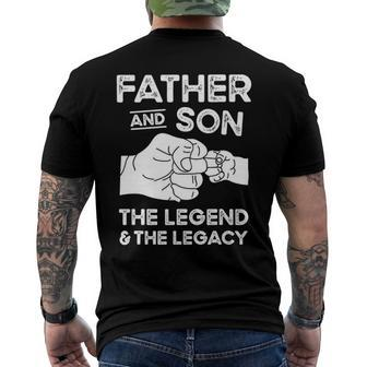Father And Son The Legend And The Legacy Fist Bump Matching Men's Back Print T-shirt | Mazezy