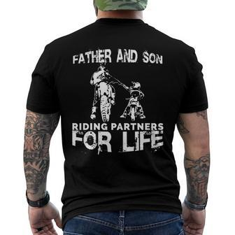 Father And Son Riding Partners For Life Dads Sons Men's Back Print T-shirt | Mazezy