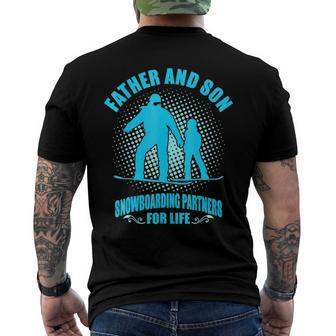 Father Son Snowboarding Partners For Life Fathers Day Men's Back Print T-shirt | Mazezy
